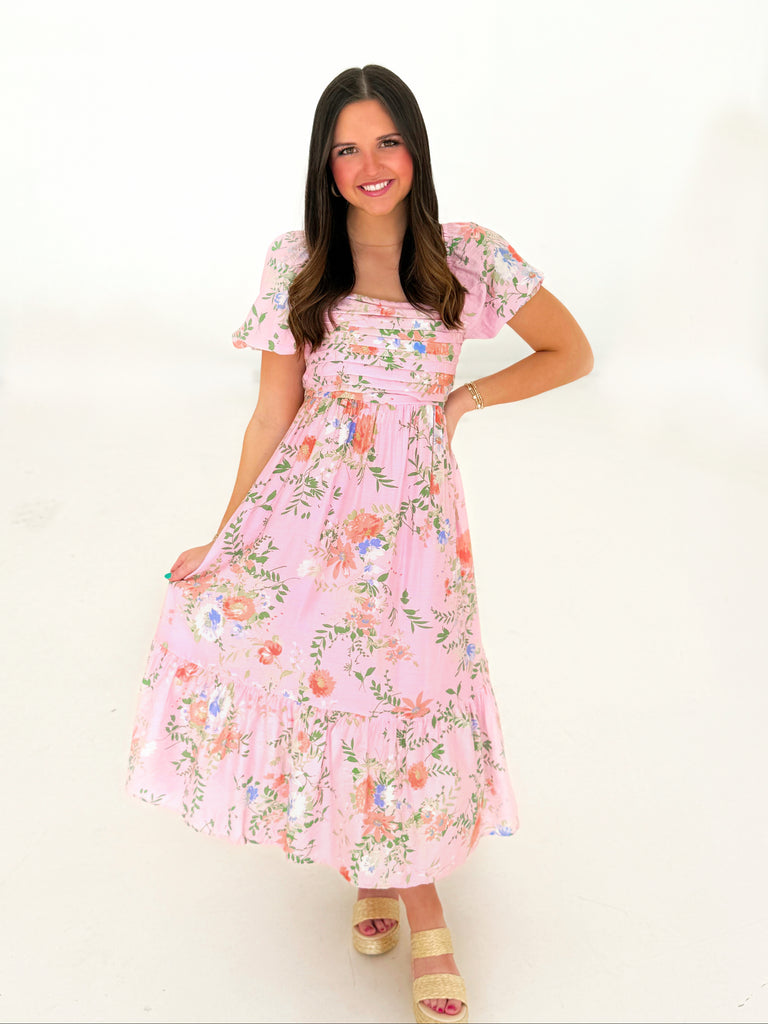 Feeling Floral Midi-Pink
