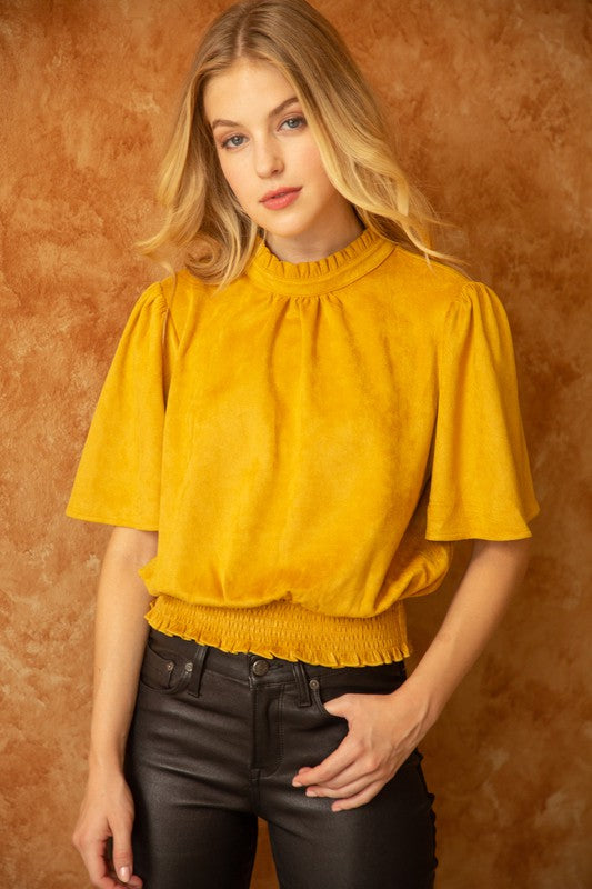 Perfect Little Suede Top- Voy- Pink