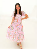 Feeling Floral Midi-Pink